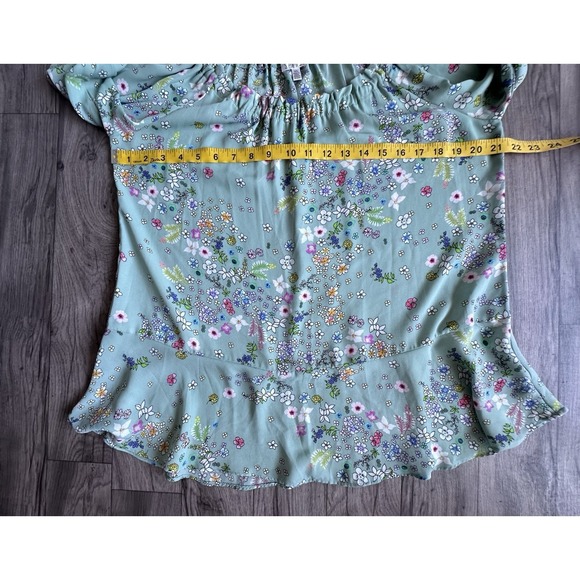 Spense Floral Blouse – Women's Size M – Mint Green Boho Top - Picture 6 of 12